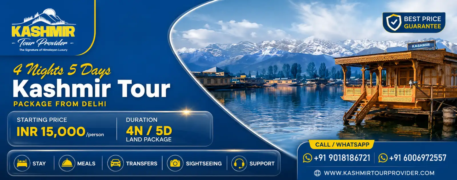 4 Nights 5 Days Kashmir Tour Package from Delhi | Srinagar, Gulmarg & Pahalgam