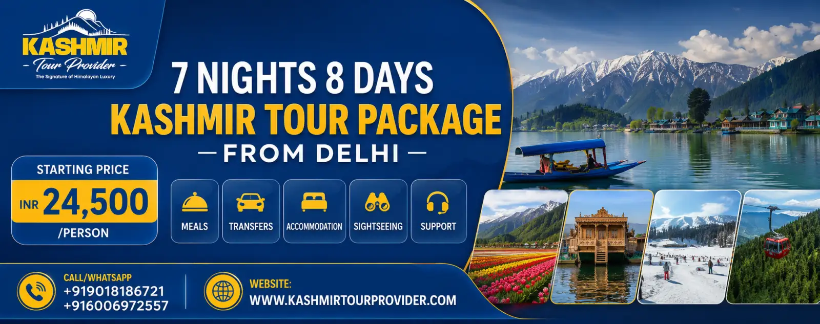 Kashmir Trip Itinerary from Delhi 7 Nights 8 Days