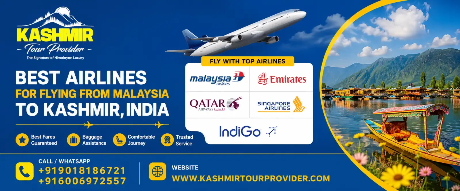 Best Airlines for Flying from Malaysia to Kashmir, India