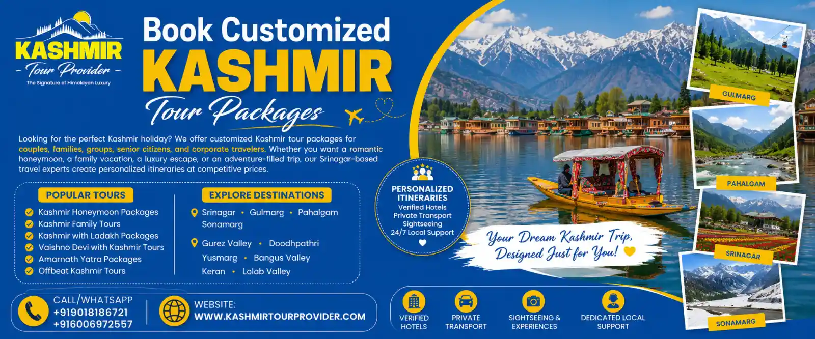 Book Customized Kashmir Tour Packages