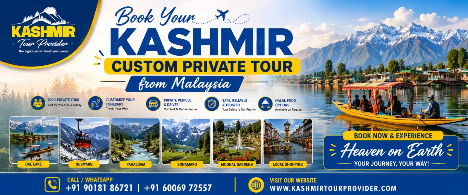 Book your Kashmir Custom Private Tour from Malaysia