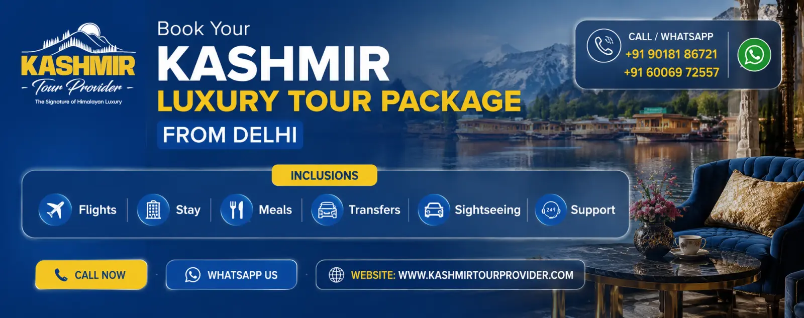 Book Your Kashmir Luxury Tour Package from Delhi