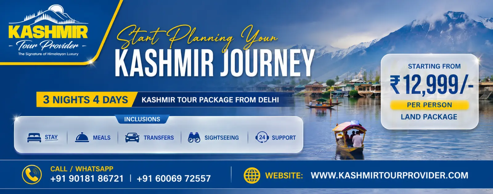 3 Nights 4 Days Kashmir Tour Package from Delhi