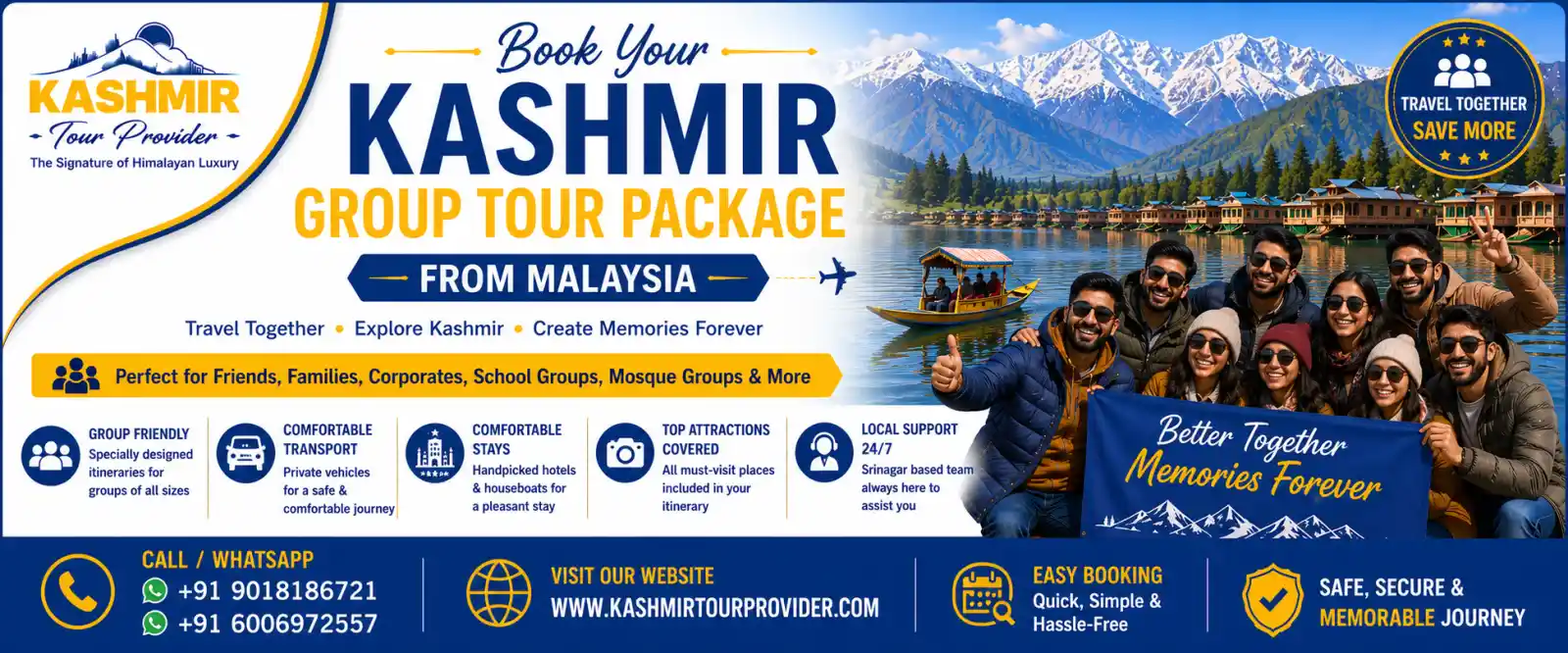 Book your Kashmir Group Tour Package from Malaysia