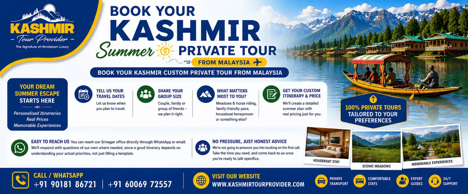 Book your Kashmir Custom Private Tour from Malaysia