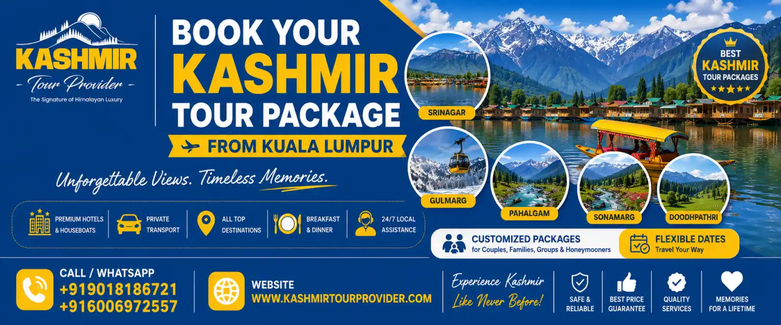 Book your Kashmir tour package from Kuala Lumpur