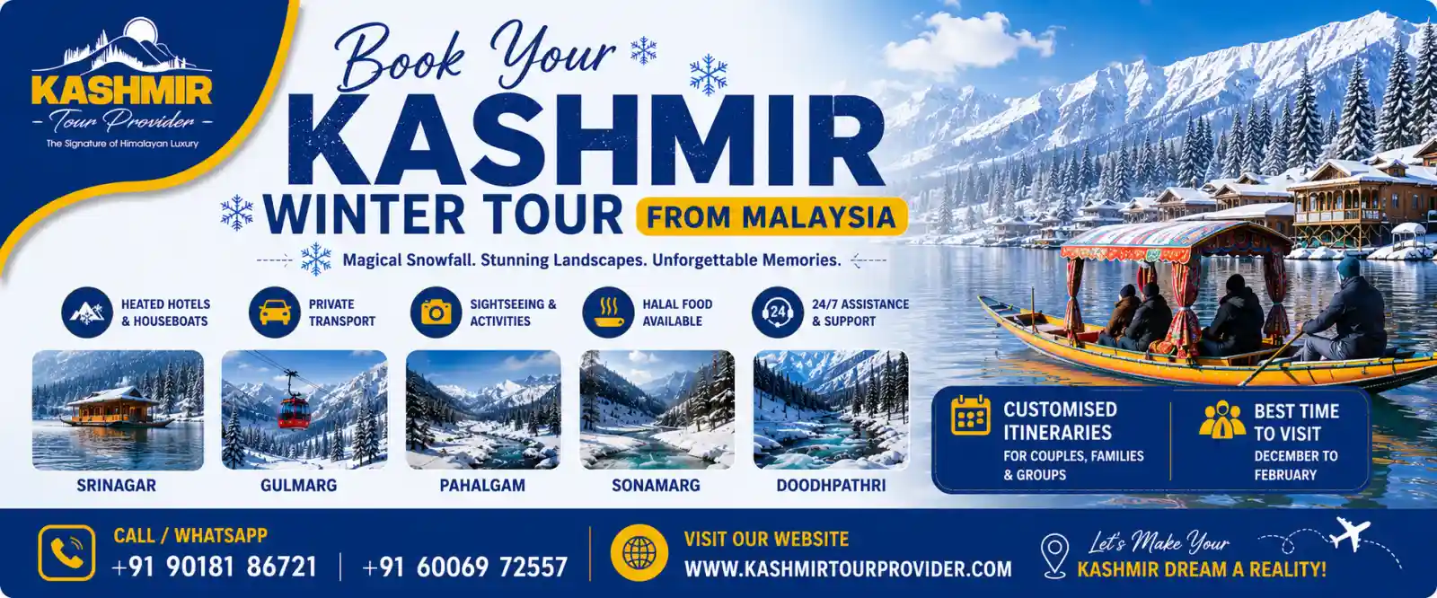 Book your Kashmir Winter Tour from Malaysia