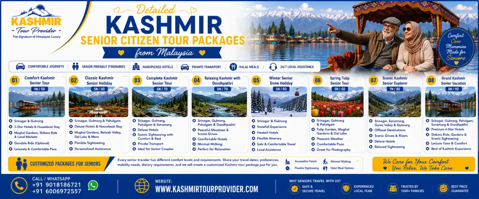 Kashmir Senior Citizen Tour Packages from Malaysia