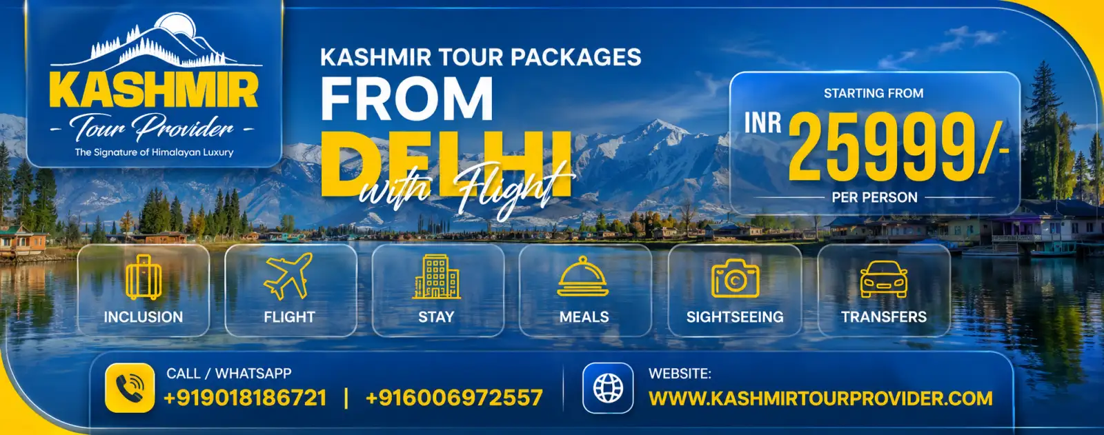 Kashmir Tour Package from Delhi By Flight