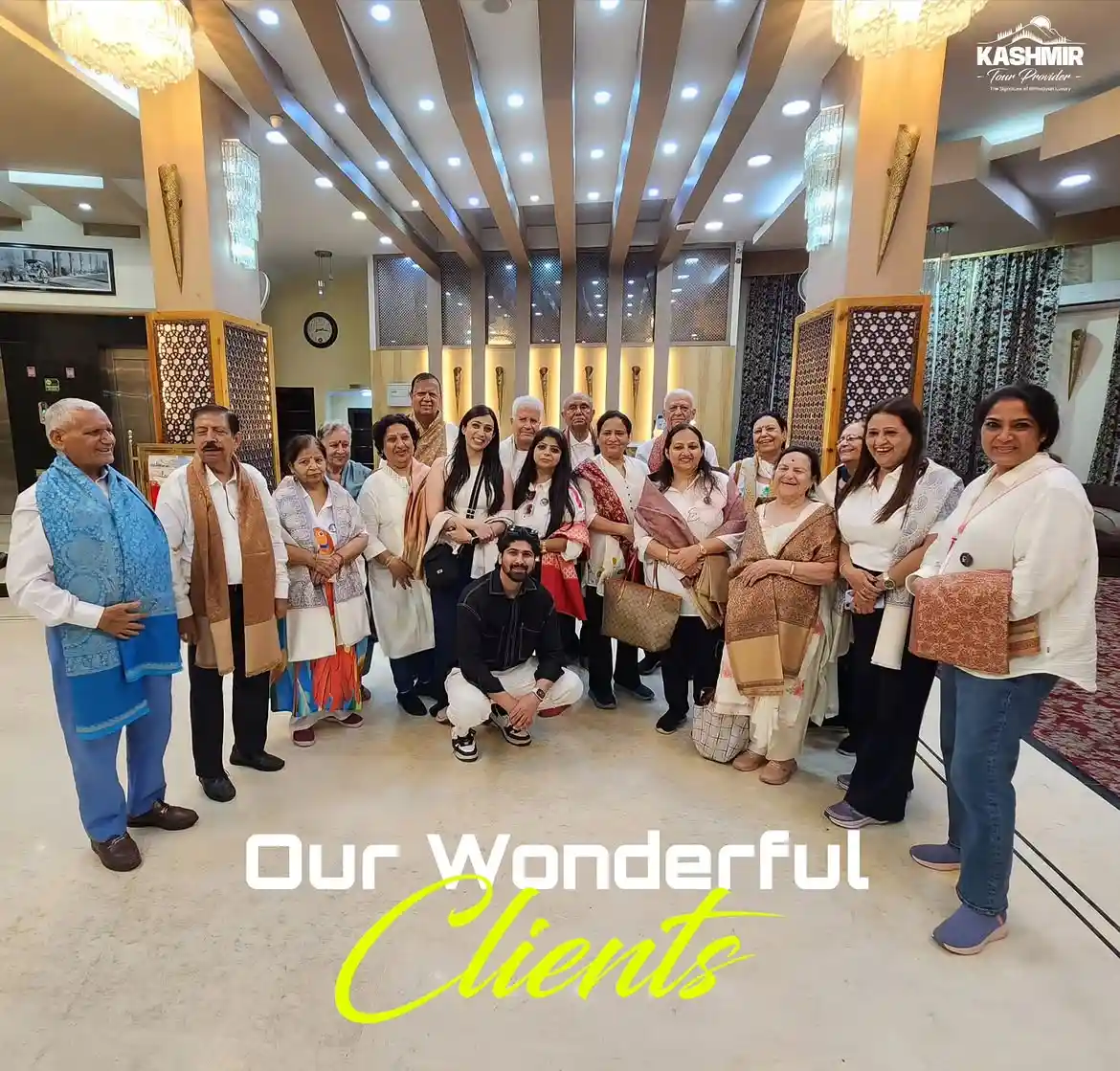 Guests enjoying a luxury group tour in Kashmir