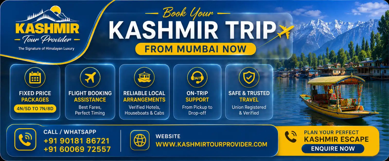 Book Your Kashmir Trip from Mumbai
