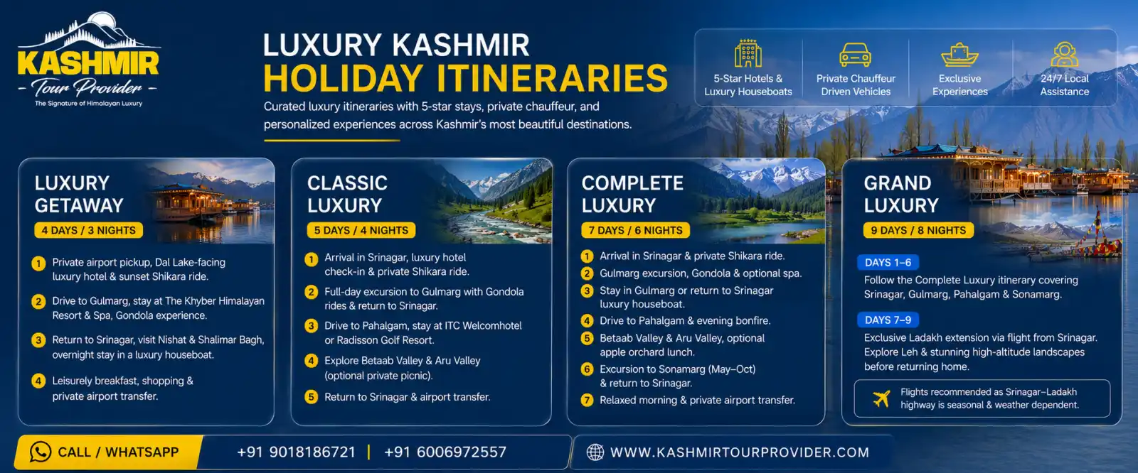 Luxury Kashmir Holiday Itineraries