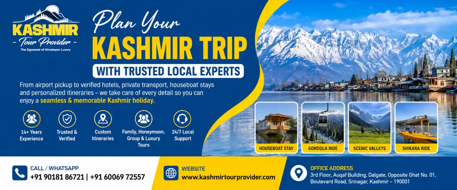 Plan your Kashmir trip with trusted local experts at Kashmir Tour Provider offering customized Kashmir tour packages